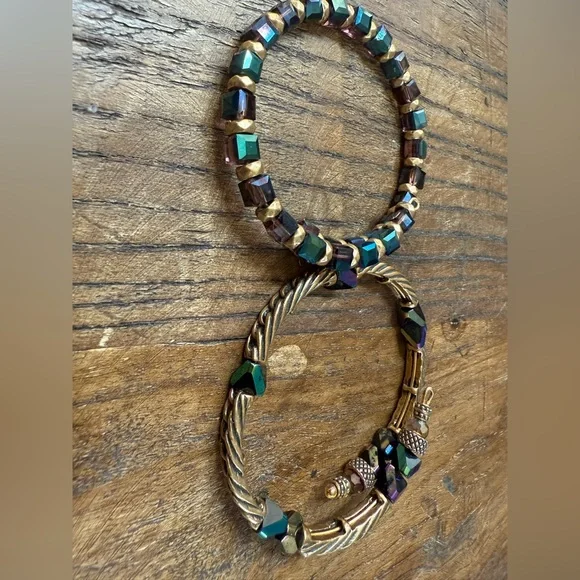 Alex and Ani Gold set of 2 wrap bracelets - Picture 4 of 7